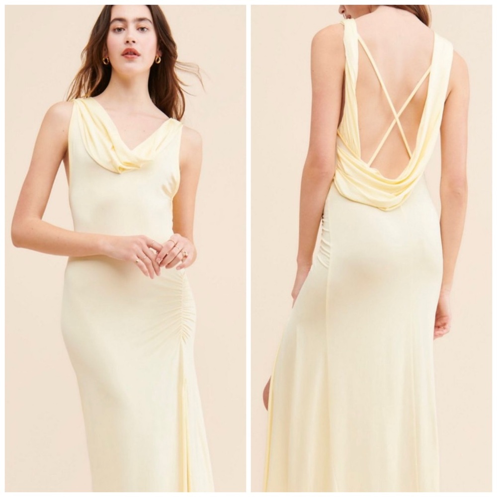 Free People NWT Roxanne Dress Butter Yellow Large